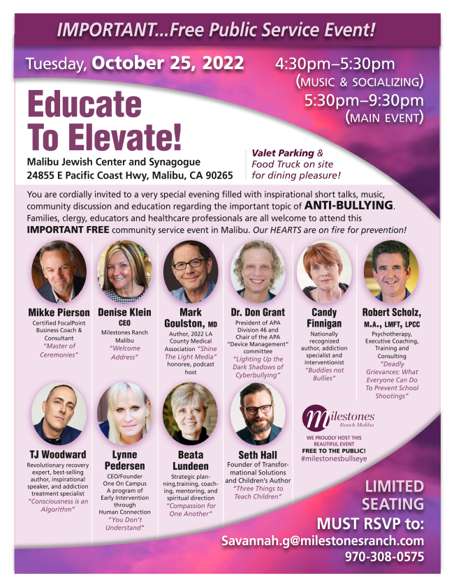 Educate to Elevate Anti Bullying Flyer with 10 speakers